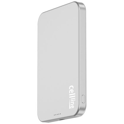 Mini Powerbank Cellline MagSafe 5000mAh Qi2 15W CL-MBP-02 szary /titanium Magnetic wireless mini powerbank