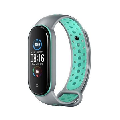 Beline pasek Design Mi Band 7/6/5szaro-zielony /grey-green