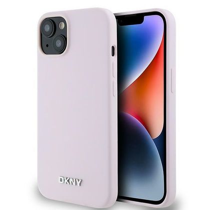 DKNY DKHMP14SSMCHLP iPhone 14 / 15 / 136.1" różowy/pink hardcase Liquid Silicone Small Metal Logo MagSafe