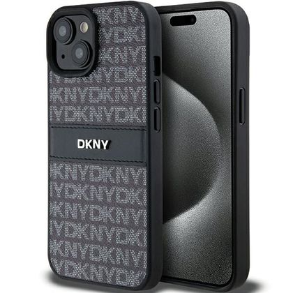 DKNY DKHCP15MPRTHSLK iPhone 15 Plus /14 Plus 6.7" czarny/black hardcase Leather Mono Stripe & Metal Logo