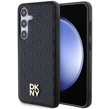 DKNY DKHMS24SPSHRPSK S24 S921czarny/black hardcase Leather Pattern Metal Logo MagSafe