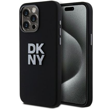 DKNY DKHCP15XSMCBSK iPhone 15 Pro Max6.7" czarny/black hardcase Liquid Silicone Metal Logo