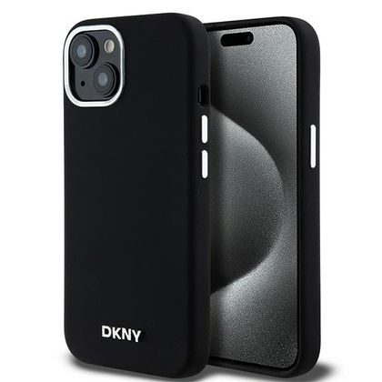 DKNY DKHMP15SSMCHLK iPhone 15 / 14 / 136.1" czarny/black hardcase Liquid Silicone Small Metal Logo MagSafe