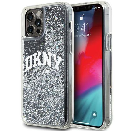 DKNY DKHCP12MLBNAEK iPhone 12/12 Pro6.1" czarny/black hardcase Liquid Glitter Big Logo