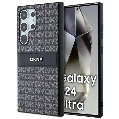 DKNY DKHCS24LPRTHSLK S24 Ultra S928 czarny/black hardcase Leather Mono Stripe & Metal Logo