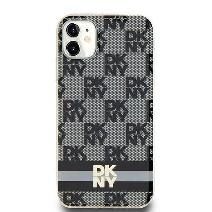 DKNY DKHMN61HCPTSK iPhone 11 / Xr6.1" czarny/black hardcase IML Checkered Mono Pattern & Printed Stripes MagSafe