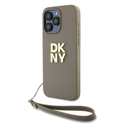 DKNY DKHCP15XPBSWSE iPhone 15 Pro Max6.7" beżowy/beige hardcase Wrist Strap Stock Logo