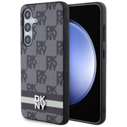 DKNY DKHCS24MPCPTSSK S24+ S926czarny/black hardcase Leather Checkered Mono Pattern & Printed Stripes