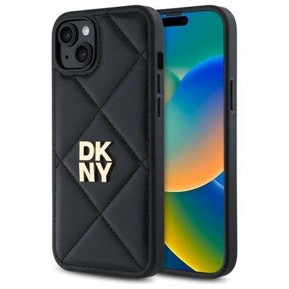 DKNY DKHCP15MPQDSLK iPhone 15 Plus 6.7" czarny/black Quilted Stack Logo