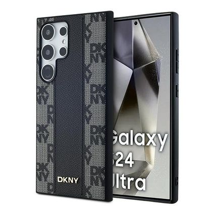 DKNY DKHMS24LPCPVSLK S24 Ultra S928czarny/black hardcase Leather Checkered Mono Pattern MagSafe