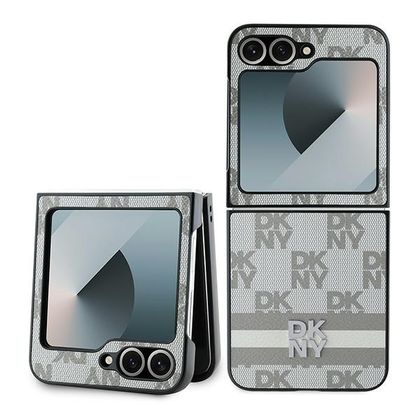 DKNY DKHCZF6PCPTSSE Z Flip6 F741 / Z Flip7 FE beżowy/beige chequered pattern printed stripes
