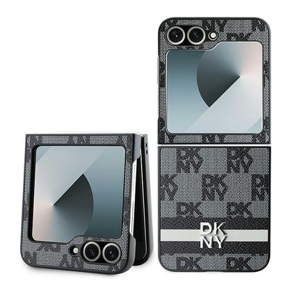 DKNY DKHCZF6PCPTSSK Z Flip6 F741 / Z Flip7 FE czarny/black chequered pattern printed stripes