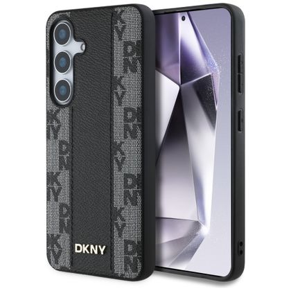 Etui DKNY Leather Checkered Pattern MagSafe do Samsung Galaxy S25 czarny
