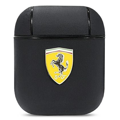 Ferrari FESA2LEBK AirPods 1/2 coverczarny/black On Track Leather