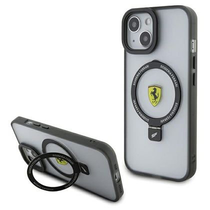 Ferrari FEHMP15SUSCAH iPhone 15 / 14 / 13 6.1" transparent hardcase Ring Stand 2023 Collection MagSafe