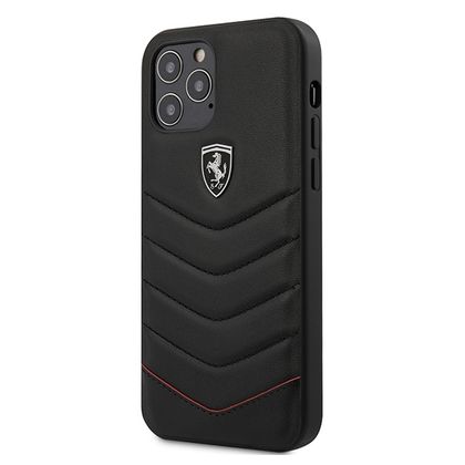 Ferrari FEHQUHCP12MBK iPhone12/12 Pro 6,1" czarny/black hardcase Off Track Quilted