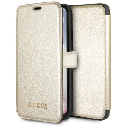 Guess GUFLBKPXIGLGO iPhone X/Xs gold/złoty book Iridescent