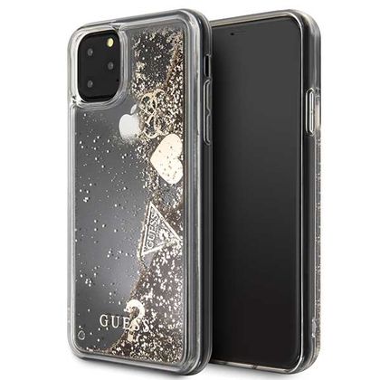 Guess GUHCN65GLHFLGO iPhone 11 Pro Max6,5" gold/złoty hard case Glitter Hearts