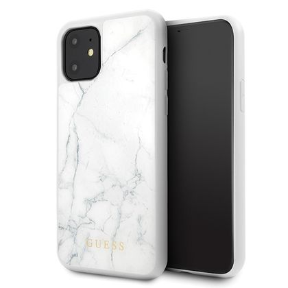 Guess GUHCN61HYMAWH iPhone 11 6,1" / Xrbiały/white Marble tempered glass