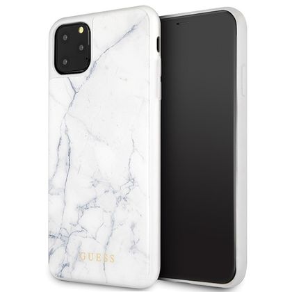 Guess GUHCN65HYMAWH iPhone 11 ProMax biały/white Marble