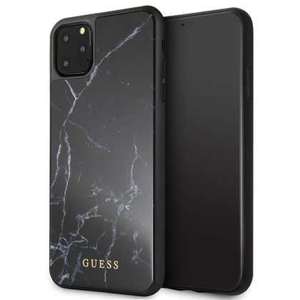 Guess GUHCN65HYMABK iPhone 11 Pro Maxczarny/black Marble Glass
