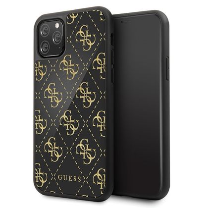 Guess GUHCN584GGPBK iPhone 11 Proczarny/black hard case 4G Double Layer Glitter