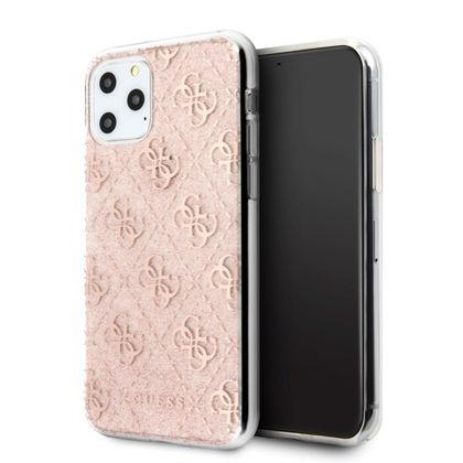 Guess GUHCN58PCU4GLPI iPhone 11 Proróżowy/pink hard case 4G Glitter