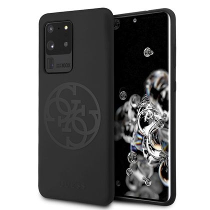 Guess GUHCS69LS4GBK S20 Ultra G988black/czarny hard case Silicone 4G Tone On Tone