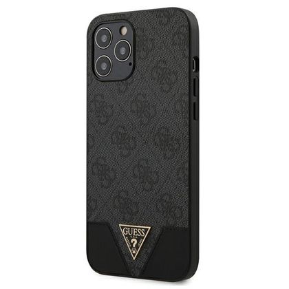 Guess GUHCP12LPU4GHBK iPhone12 Pro Max 6,7" szary/grey hardcase 4G Triangle Collection