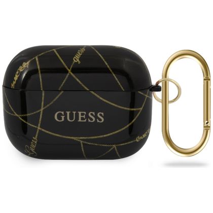 Guess GUACAPTPUCHBK AirPods Pro cover czarny/black Gold Chain Collection