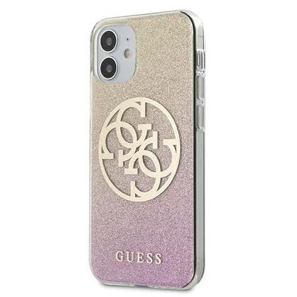 Guess GUHCP12SPCUGLPGG iPhone 12 mini5,4" różowo-złoty/gold pink hardcase Glitter Gradient 4G Circle Logo
