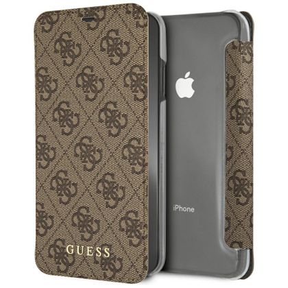 Guess GUFLBKI65GF4GBR iPhone Xs Maxbrown/brązowy book 4G Charms Collection