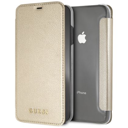 Guess GUFLBKI65IGLTGO iPhone Xs Max gold/złoty book Iridescent