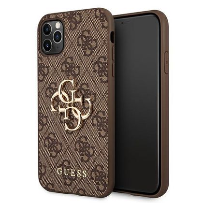Guess GUHCN654GMGBR iPhone 11 Pro Maxbrązowy/brown hardcase 4G Big Metal Logo