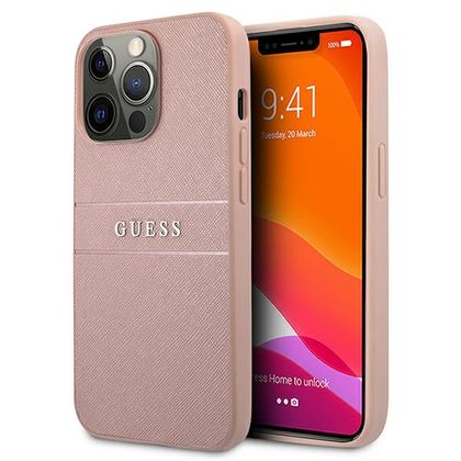 Guess GUHCP13LPSASBPI iPhone 13 Pro / 136,1" różowy/pink hardcase Saffiano Stripe