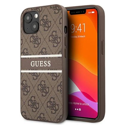 Guess GUHCP13M4GDBR iPhone 13 / 14 / 15brązowy/brown hardcase 4G Stripe