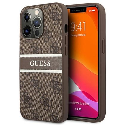 Guess GUHCP13X4GDBR iPhone 13 Pro Max6,7" brązowy/brown hardcase 4G Stripe