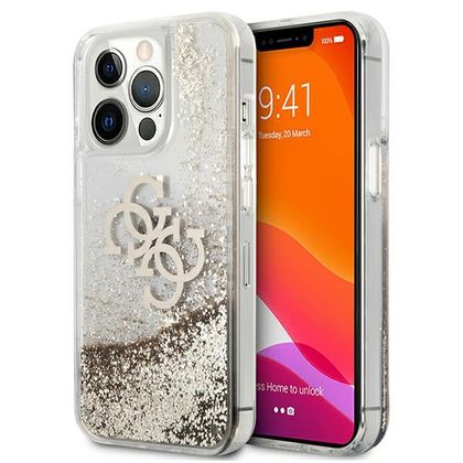 Guess GUHCP13LLG4GGO iPhone 13 Pro / 136,1" złoty/gold hardcase 4G Big Liquid Glitter