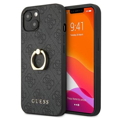Guess GUHCP13M4GMRGR iPhone 13 / 14 / 156.1" szary/grey hardcase 4G with ring stand