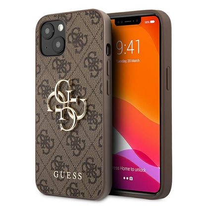 Guess GUHCP13M4GMGBR iPhone 13 / 14 / 15brązowy/brown hardcase 4G Big Metal Logo