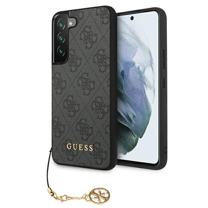 Guess GUHCS22MGF4GGR S906 S22+szary/grey hardcase 4G Charms Collection