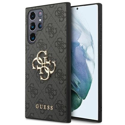 Guess GUHCS22L4GMGGR S908 S22 Ultraszary/grey hardcase 4G Big Metal Logo