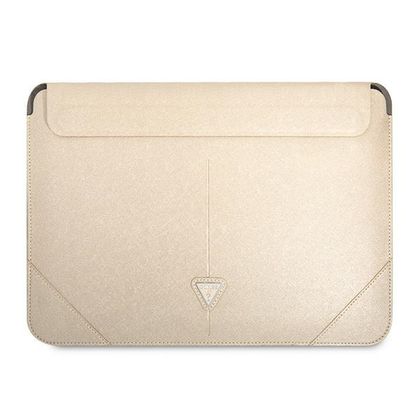 Guess Sleeve GUCS14PSATLE 14" beżowy/beige Saffiano Triangle Logo