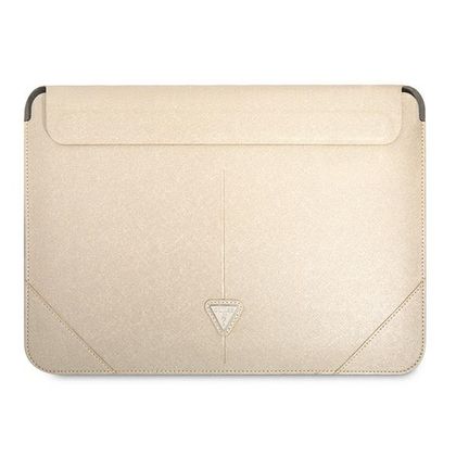 Guess Sleeve GUCS16PSATLE 16" beżowy/beige Saffiano Triangle Logo