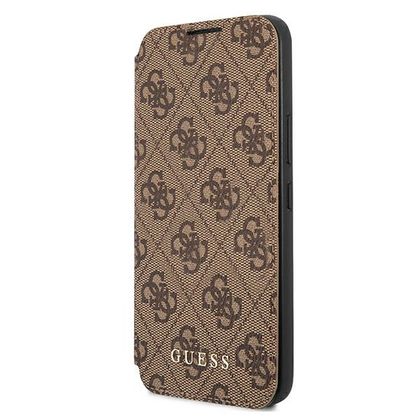 Guess GUBKS22MG4GFBR S22+ S906brązowy/brown book 4G Metal Gold Logo