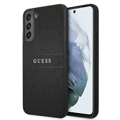 Guess GUHCS22MPSASBBK S22+ S906czarny/black Saffiano Stripe