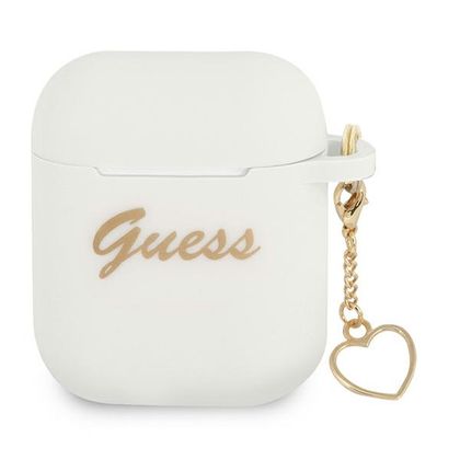 Guess GUA2LSCHSH AirPods 1/2 cover biały/white Silicone Charm Heart Collection