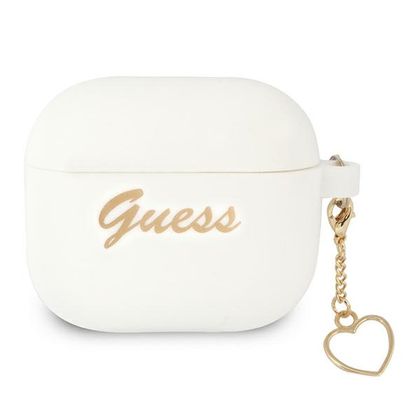 Guess GUA3LSCHSH AirPods 3 coverbiały/white Silicone Charm Heart Collection
