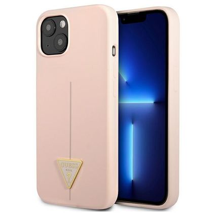 Guess GUHCP13MSLTGP iPhone 13 / 14 / 15 6.1" różowy/pink hardcase Silicone Triangle