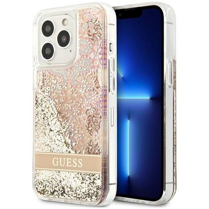 Guess GUHCP13LLFLSD iPhone 13 Pro / 136,1" złoty/gold hardcase Paisley Liquid Glitter